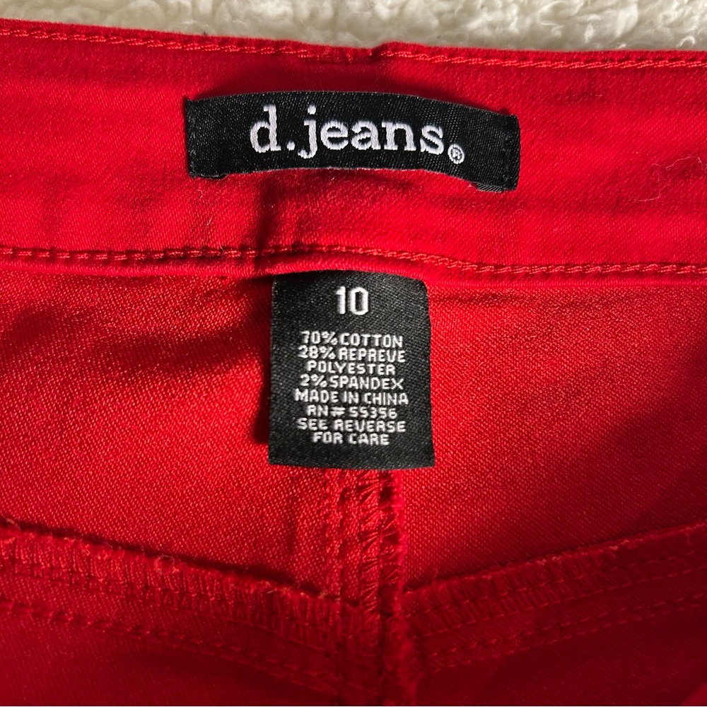 d. jeans Women's Vibrant Red Pants NWOT Size 10 - Picture 12 of 15